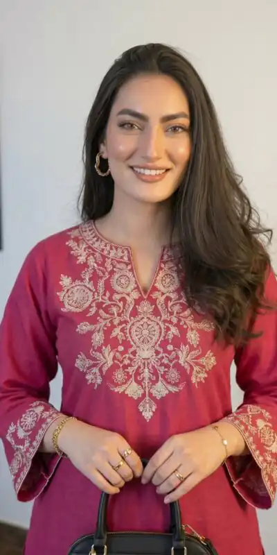 MF 1000 Pink Colour Rayon Cotton Kurti with Embroidery Work. Introductory Price ₹1449. Delivery 4-6 Working Days. Shop now. | Bollywood Kurti, Creative Kurtis, Designer Kurti, Kurti, Party Wear Kurti, Selfie Kurti