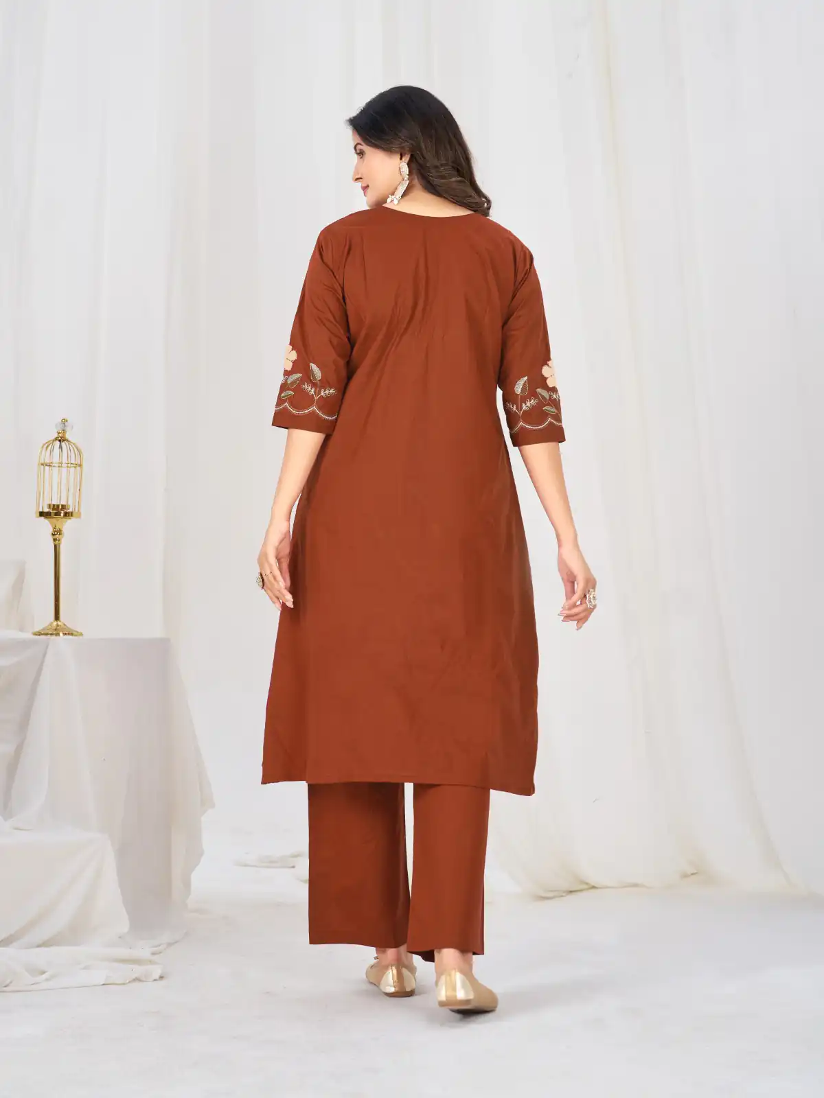 DIVA 159 Rust with Embroidery Work & Cut Work Brown Pure Cotton Salwar Suit . Exclusive Offer ₹2499. Delivery 4-6 Working Days. Shop now. | Jump Suits, Straight Suits, Casual Suits, Creative suits, Designer Suits, Palazzo Suits, Party Wear Suits, Patiala Suits, Salwar suit