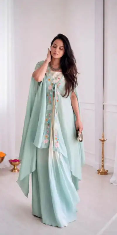 BB 70 Sky Blue Sky Blue Banglory Silk Dhoti Suit with Embroidery Work & Sequins Work. Grab it for ₹1999. Delivery 4-6 Working Days. Shop now. | Jump Suits, Straight Suits, Casual Suits, Creative suits, Designer Suits, Palazzo Suits, Party Wear Suits, Patiala Suits, Salwar suit