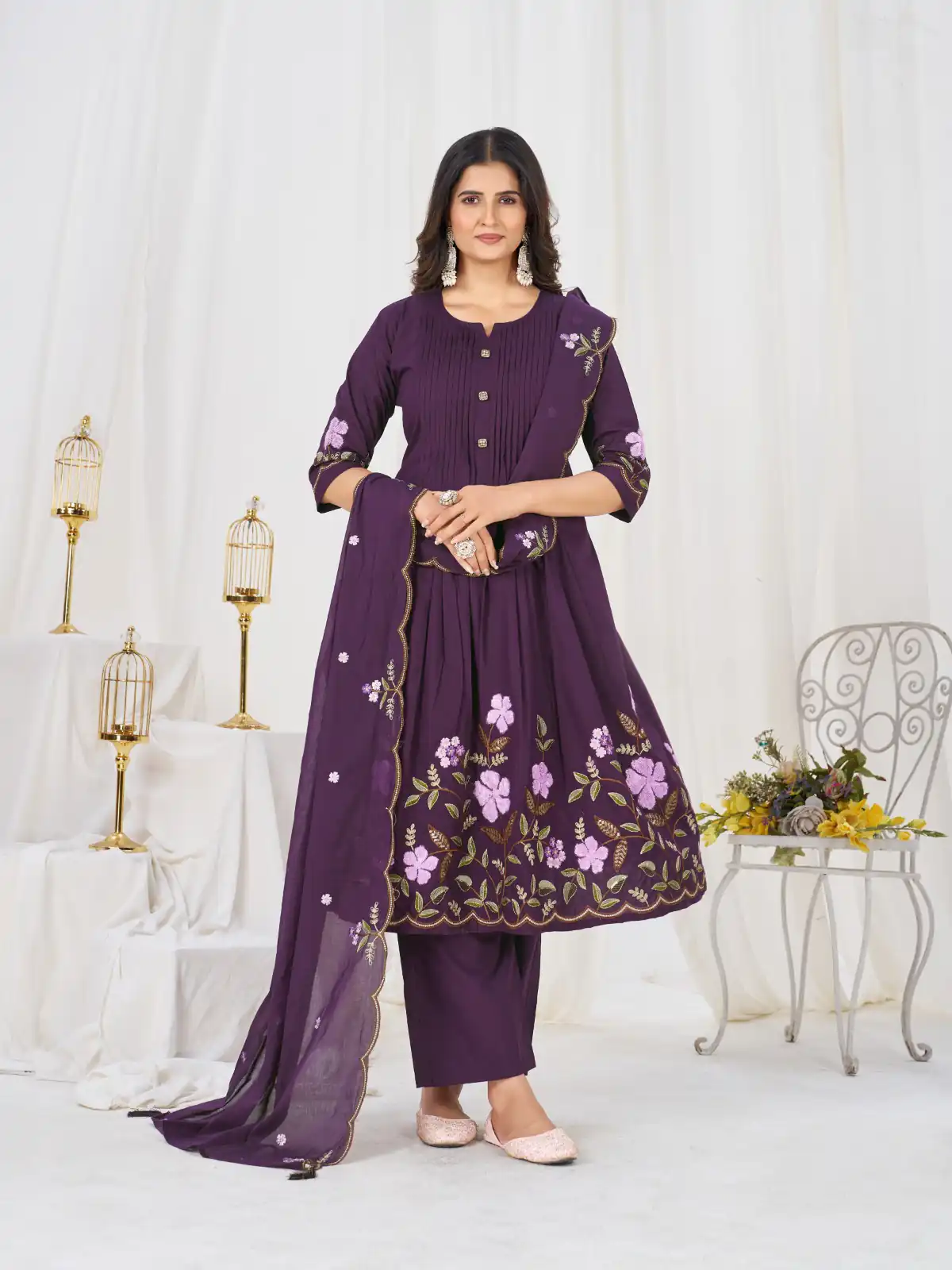 DIVA 159 Wine with Embroidery Work & Cut Work Brown Pure Cotton Salwar Suit . Exclusive Offer ₹2499. Delivery 4-6 Working Days. Shop now. | Jump Suits, Straight Suits, Casual Suits, Creative suits, Designer Suits, Palazzo Suits, Party Wear Suits, Patiala Suits, Salwar suit