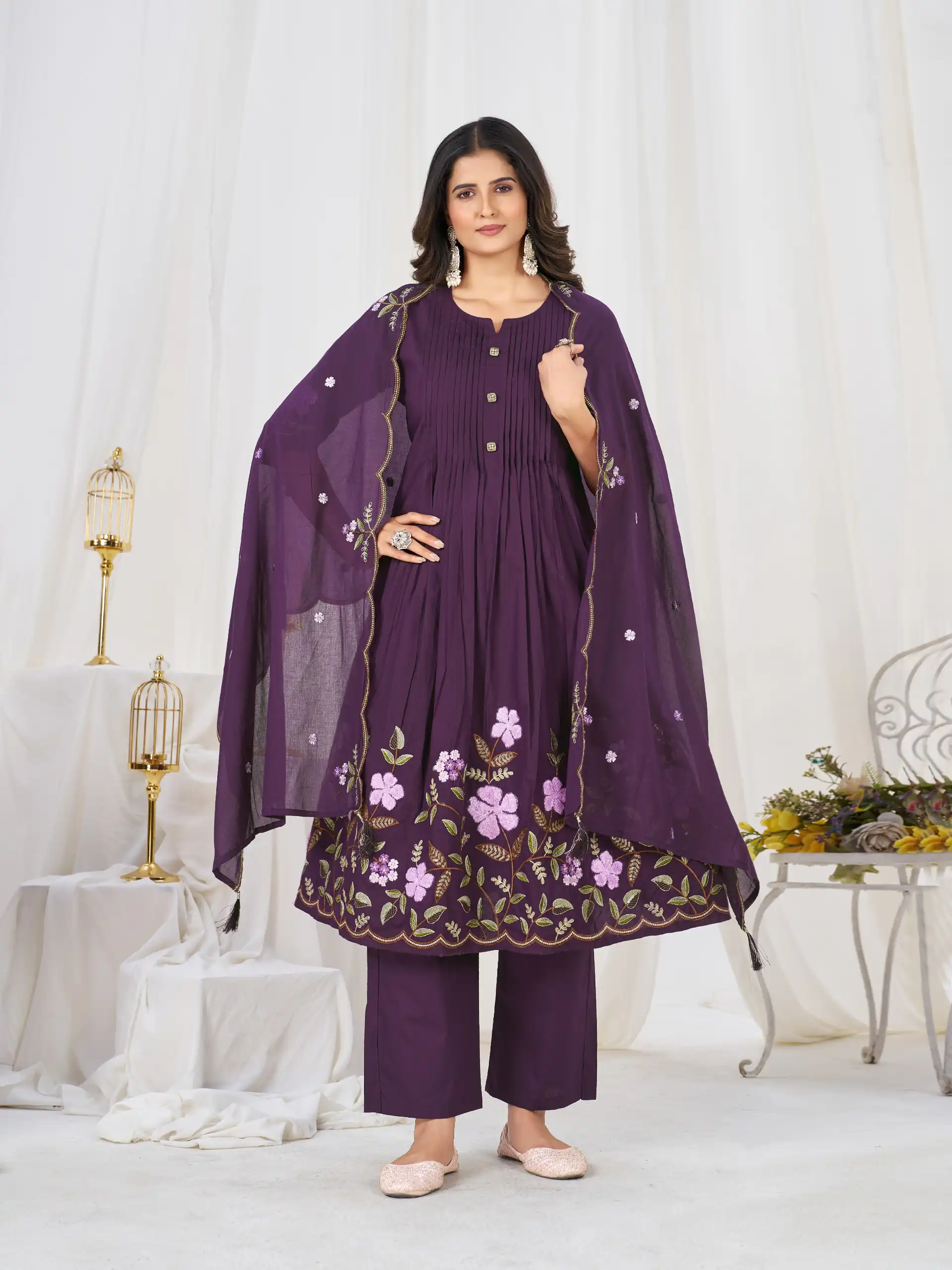 DIVA 159 Wine with Embroidery Work & Cut Work Brown Pure Cotton Salwar Suit . Exclusive Offer ₹2499. Delivery 4-6 Working Days. Shop now. | Jump Suits, Straight Suits, Casual Suits, Creative suits, Designer Suits, Palazzo Suits, Party Wear Suits, Patiala Suits, Salwar suit