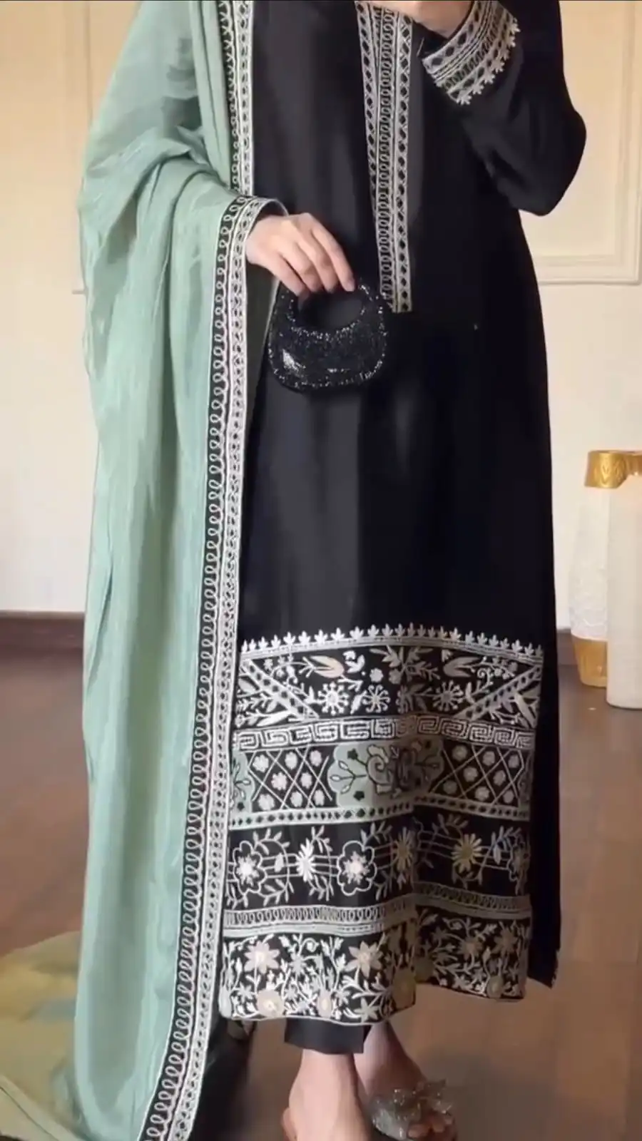 KD 1632 Black | Glass Salwar Suit with Thread Embroidery & Embroidery Work. Get it for ₹2449. Delivery 4-6 Working Days. Shop now. | Jump Suits, Straight Suits, Casual Suits, Creative suits, Designer Suits, Palazzo Suits, Party Wear Suits, Patiala Suits, Salwar suit