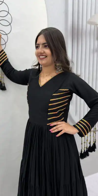 PC 590 Black in Color Pure Cotton ace Work Gown . Wedding, Party, Festive, Events Get it for ₹2449. Delivery 4-6 Working Days. Best Online Shop now. | Bollywood Gowns, Creative Gowns, Designer Gowns, Embroidered Gowns, Gowns, Party Wear Gowns