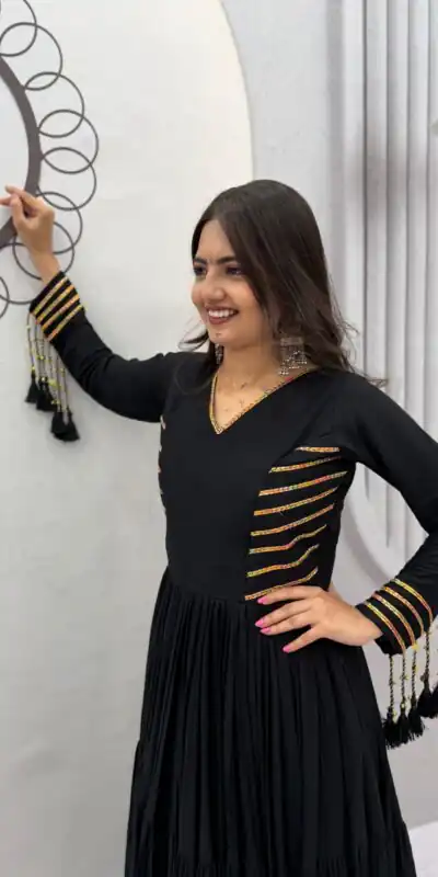 PC 590 Black in Color Pure Cotton ace Work Gown . Wedding, Party, Festive, Events Get it for ₹2449. Delivery 4-6 Working Days. Best Online Shop now. | Bollywood Gowns, Creative Gowns, Designer Gowns, Embroidered Gowns, Gowns, Party Wear Gowns