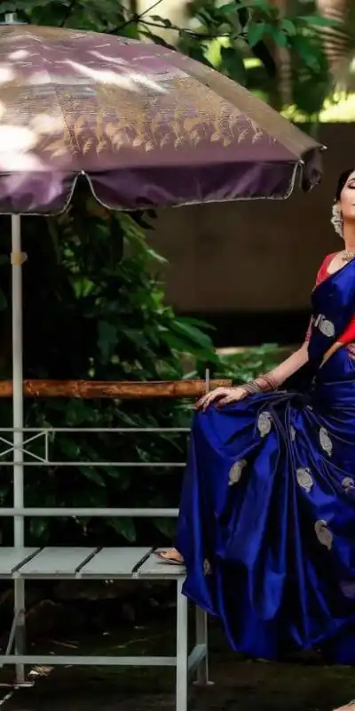 KP 2053 Blue in Soft Lichi Silk Jacquard Work Designer Work Saree . Exclusive Offer ₹1249. Delivery 4-6 Working Days. Shop now. | Bollywood Sarees, Creative Sarees, Designer Sarees, Embroidered Sarees, Ethnic Saree, Modern Digital sarees, Party Wear Sarees, Sarees