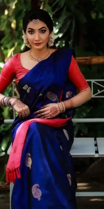 KP 2053 Blue in Soft Lichi Silk Jacquard Work Designer Work Saree . Exclusive Offer ₹1249. Delivery 4-6 Working Days. Shop now. | Bollywood Sarees, Creative Sarees, Designer Sarees, Embroidered Sarees, Ethnic Saree, Modern Digital sarees, Party Wear Sarees, Sarees