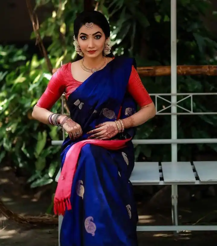 KP 2053 Blue in Soft Lichi Silk Jacquard Work Designer Work Saree . Exclusive Offer ₹1249. Delivery 4-6 Working Days. Shop now. | Bollywood Sarees, Creative Sarees, Designer Sarees, Embroidered Sarees, Ethnic Saree, Modern Digital sarees, Party Wear Sarees, Sarees