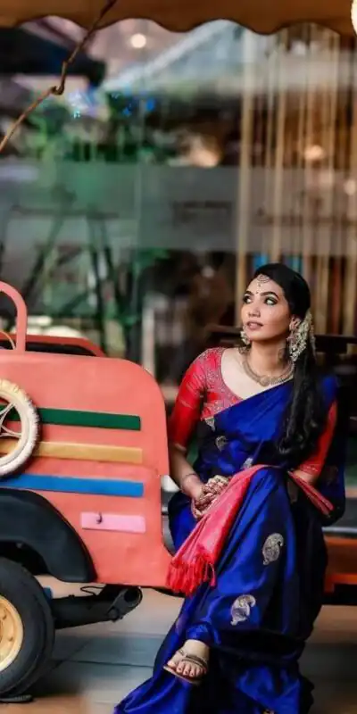 KP 2053 Blue in Soft Lichi Silk Jacquard Work Designer Work Saree . Exclusive Offer ₹1249. Delivery 4-6 Working Days. Shop now. | Bollywood Sarees, Creative Sarees, Designer Sarees, Embroidered Sarees, Ethnic Saree, Modern Digital sarees, Party Wear Sarees, Sarees