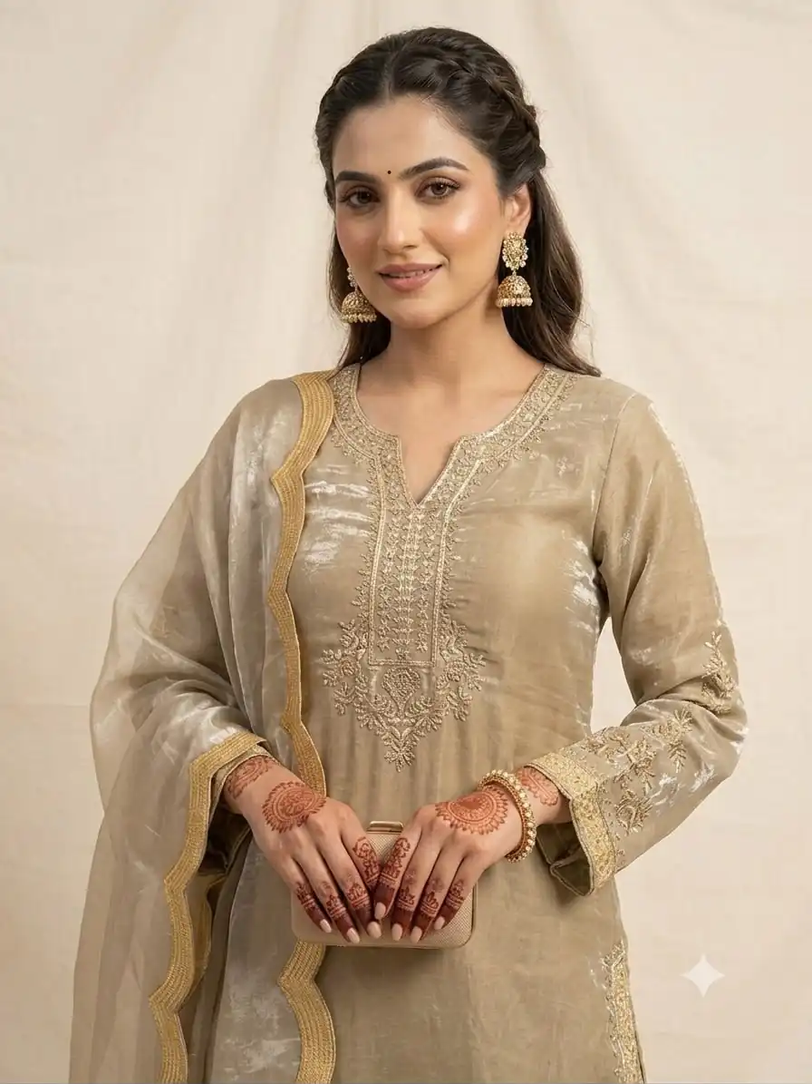 LG 2123 Golden Fendy Salwar Suit with Embroidery Work & Sequins Work. Exclusive Offer ₹2099. Delivery 4-6 Working Days. Shop now. | Jump Suits, Straight Suits, Casual Suits, Creative suits, Designer Suits, Palazzo Suits, Party Wear Suits, Patiala Suits, Salwar suit