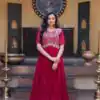 KA 1255 Pink Faux Blooming Gown with Embroidery Work & Zari Work. Available at ₹1719 only. Delivery 4-6 Working Days. Shop now. | Bollywood Gowns, Creative Gowns, Designer Gowns, Embroidered Gowns, Gowns, Party Wear Gowns