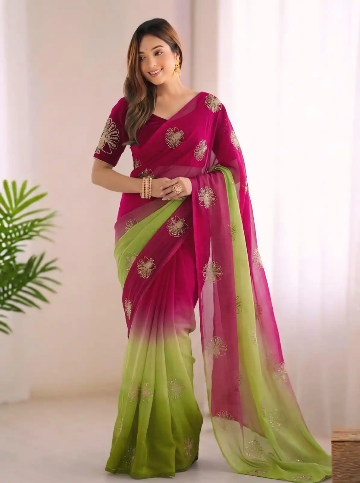 SC 1052 Pink Fendy Silk Saree Perfect for Wedding, Party, Baby Shower, Pongal, Housewarming – . Available at ₹1799 only. Delivery 4-6 Working Days. | Bollywood Sarees, Creative Sarees, Designer Sarees, Embroidered Sarees, Ethnic Saree, Modern Digital sarees, Party Wear Sarees, Sarees