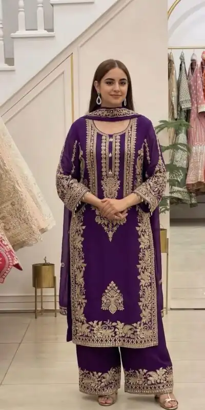 SR 1716 Purple Colour Faux Georgette Salwar Suit with Lace Work. Introductory Price ₹2449. Delivery 4-6 Working Days. Shop now. | Jump Suits, Straight Suits, Casual Suits, Creative suits, Designer Suits, Palazzo Suits, Party Wear Suits, Patiala Suits, Salwar suit