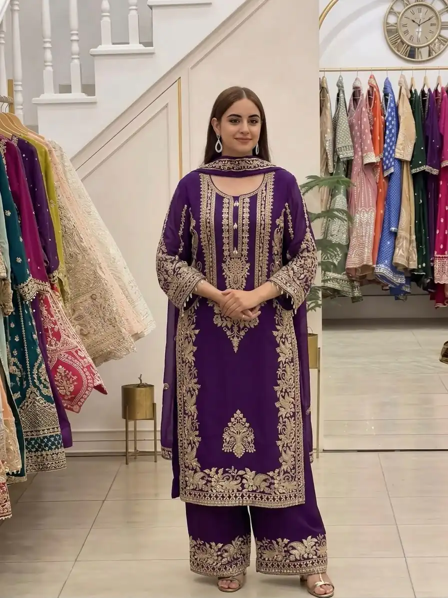 SR 1716 Purple Colour Faux Georgette Salwar Suit with Lace Work. Introductory Price ₹2449. Delivery 4-6 Working Days. Shop now. | Jump Suits, Straight Suits, Casual Suits, Creative suits, Designer Suits, Palazzo Suits, Party Wear Suits, Patiala Suits, Salwar suit