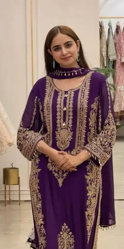 SR 1716 Purple Colour Faux Georgette Salwar Suit with Lace Work. Introductory Price ₹2449. Delivery 4-6 Working Days. Shop now. | Jump Suits, Straight Suits, Casual Suits, Creative suits, Designer Suits, Palazzo Suits, Party Wear Suits, Patiala Suits, Salwar suit