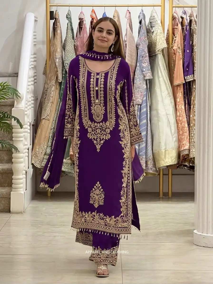 SR 1716 Purple Colour Faux Georgette Salwar Suit with Lace Work. Introductory Price ₹2449. Delivery 4-6 Working Days. Shop now. | Jump Suits, Straight Suits, Casual Suits, Creative suits, Designer Suits, Palazzo Suits, Party Wear Suits, Patiala Suits, Salwar suit