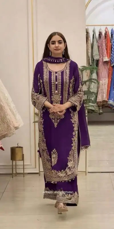 SR 1716 Purple Colour Faux Georgette Salwar Suit with Lace Work. Introductory Price ₹2449. Delivery 4-6 Working Days. Shop now. | Jump Suits, Straight Suits, Casual Suits, Creative suits, Designer Suits, Palazzo Suits, Party Wear Suits, Patiala Suits, Salwar suit