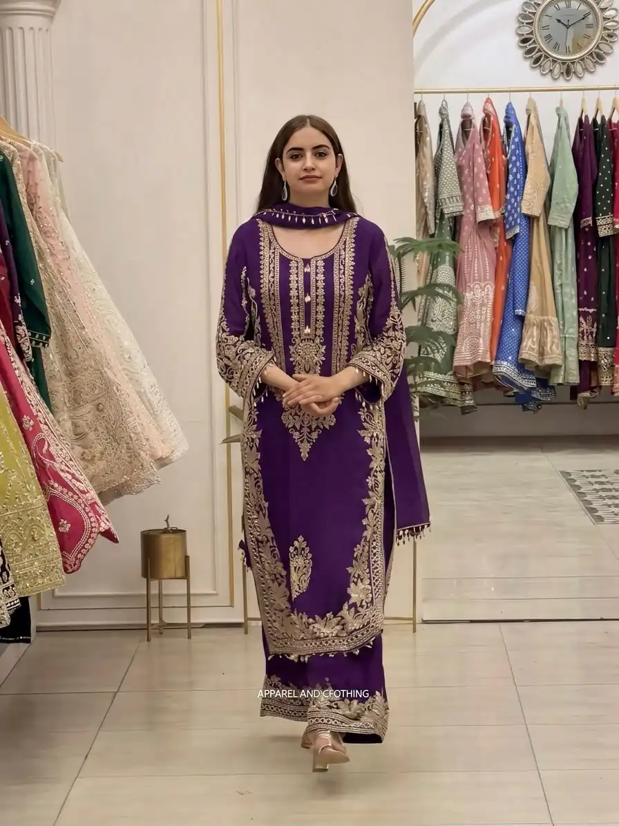 SR 1716 Purple Colour Faux Georgette Salwar Suit with Lace Work. Introductory Price ₹2449. Delivery 4-6 Working Days. Shop now. | Jump Suits, Straight Suits, Casual Suits, Creative suits, Designer Suits, Palazzo Suits, Party Wear Suits, Patiala Suits, Salwar suit