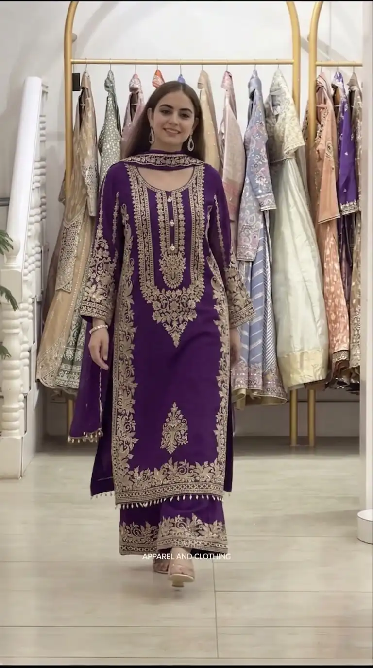 SR 1716 Purple Colour Faux Georgette Salwar Suit with Lace Work. Introductory Price ₹2449. Delivery 4-6 Working Days. Shop now. | Jump Suits, Straight Suits, Casual Suits, Creative suits, Designer Suits, Palazzo Suits, Party Wear Suits, Patiala Suits, Salwar suit