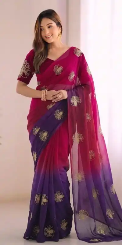 SC 1052 Purple Fendy Silk Saree Perfect for Wedding, Party, Baby Shower, Pongal, Housewarming – . Available at ₹1799 only. Delivery 4-6 Working Days. | Bollywood Sarees, Creative Sarees, Designer Sarees, Embroidered Sarees, Ethnic Saree, Modern Digital sarees, Party Wear Sarees, Sarees