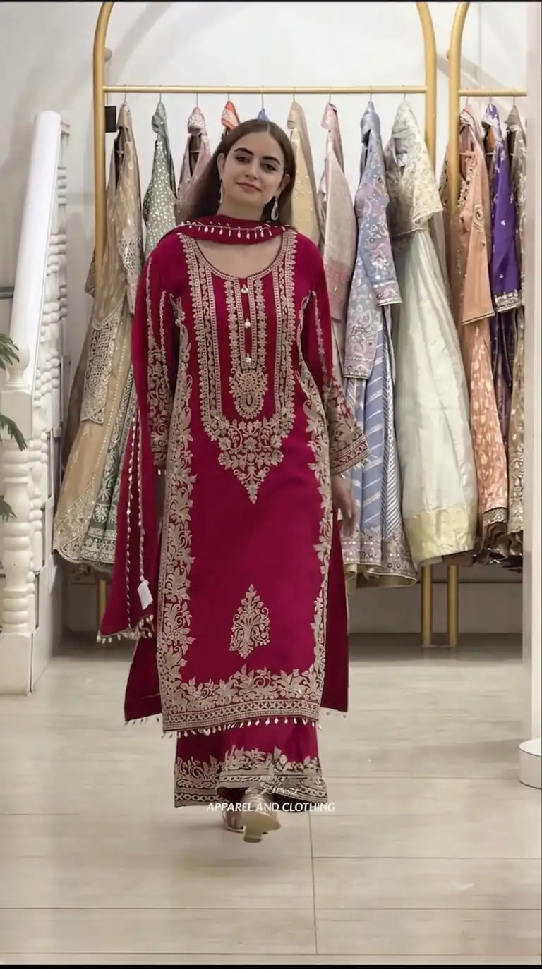 SR 1716 Red Colour Faux Georgette Salwar Suit with Lace Work. Introductory Price ₹2449. Delivery 4-6 Working Days. Shop now. | Jump Suits, Straight Suits, Casual Suits, Creative suits, Designer Suits, Palazzo Suits, Party Wear Suits, Patiala Suits, Salwar suit