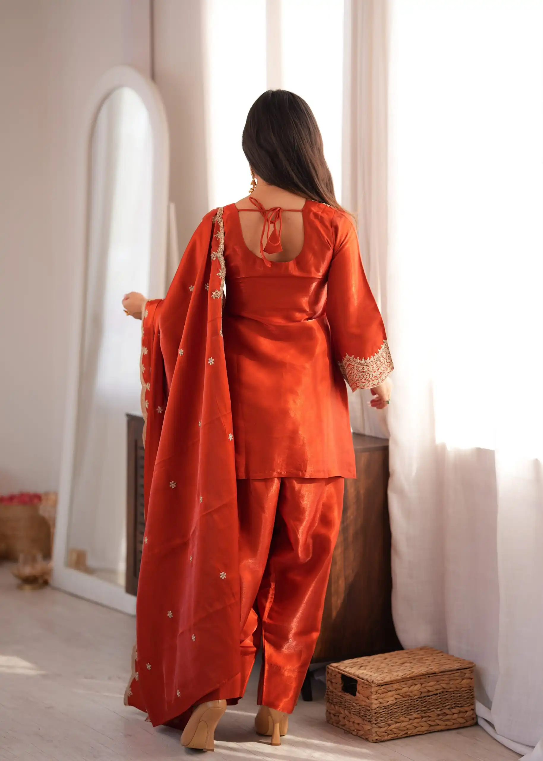 KB 307 Rust in Glass Roman Silk. Sequins Work & Embroidery Work Salwar Suit Festive Deal ₹1999. Delivery 4-6 Working Days. Shop now. | Jump Suits, Straight Suits, Casual Suits, Creative suits, Designer Suits, Palazzo Suits, Party Wear Suits, Patiala Suits, Salwar suit