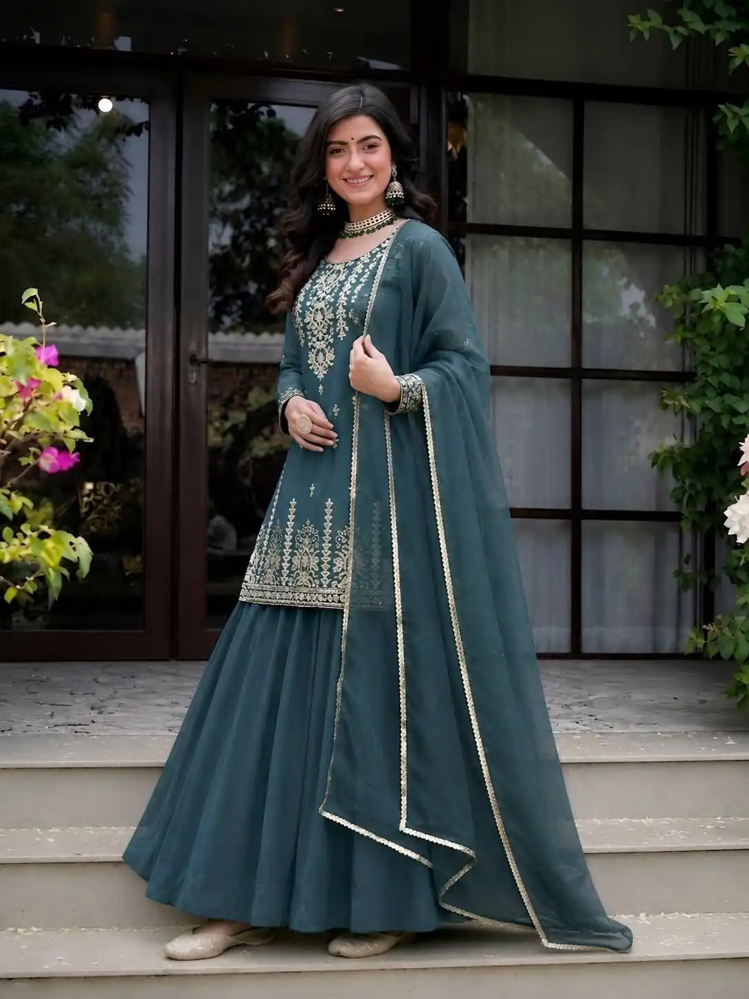 MD 3101 Teal Roman Cotton Lehenga Choli. Perfect for Wedding, Party, Makar Sankranti, Pooja, Anniversary – Grab it for ₹2099. Delivery 4-6 Working Day | Bollywood Lehenga, Creative Lehenga, Designer Lehenga, Embroidered Lehenga, Lehenga, Party Wear Lehenga