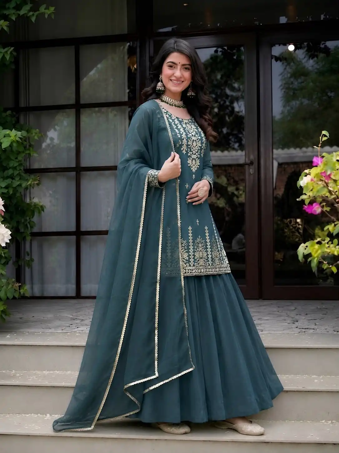 MD 3101 Teal Roman Cotton Lehenga Choli. Perfect for Wedding, Party, Makar Sankranti, Pooja, Anniversary – Grab it for ₹2099. Delivery 4-6 Working Day | Bollywood Lehenga, Creative Lehenga, Designer Lehenga, Embroidered Lehenga, Lehenga, Party Wear Lehenga