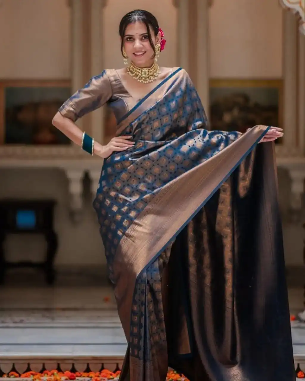 KPR 237 Blue Soft Lichi Silk Cloth Saree Perfect for Wedding, Party, Family Gatherings, Sangeet, Ethnic Day – . Festive Deal ₹1299. Delivery 4-6 Workin | Bollywood Sarees, Creative Sarees, Designer Sarees, Embroidered Sarees, Ethnic Saree, Modern Digital sarees, Party Wear Sarees, Sarees