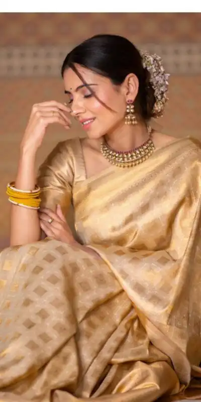 KPR 237 Cream Soft Lichi Silk Cloth Saree Perfect for Wedding, Party, Family Gatherings, Sangeet, Ethnic Day – . Festive Deal ₹1299. Delivery 4-6 Workin | Bollywood Sarees, Creative Sarees, Designer Sarees, Embroidered Sarees, Ethnic Saree, Modern Digital sarees, Party Wear Sarees, Sarees