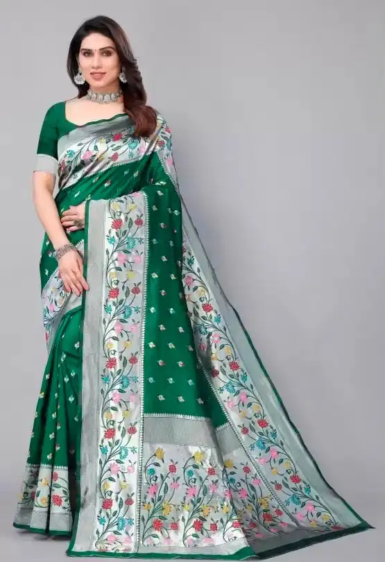KPR 295 Green Soft Lichi Silk Cloth Saree Perfect for Wedding, Party, Family Gatherings, Sangeet, Ethnic Day – . Festive Deal ₹1449. Delivery 4-6 Workin | Bollywood Sarees, Creative Sarees, Designer Sarees, Embroidered Sarees, Ethnic Saree, Modern Digital sarees, Party Wear Sarees, Sarees