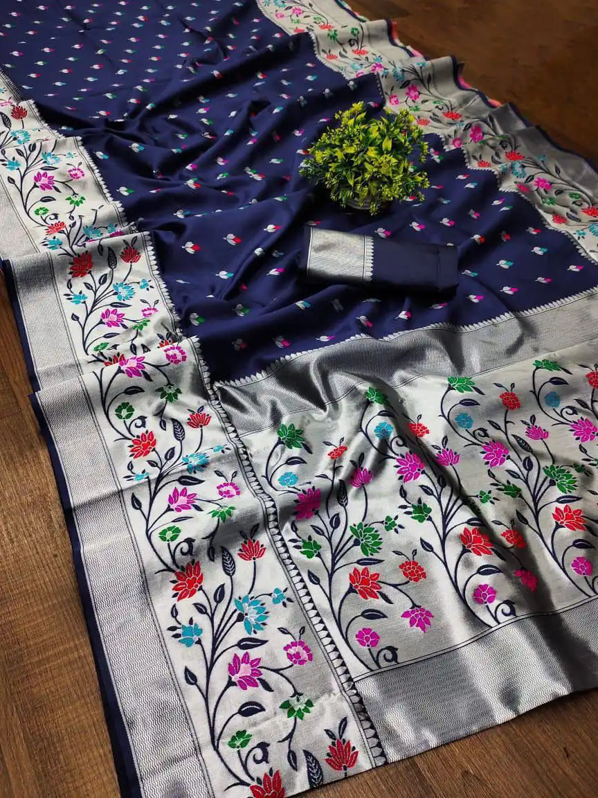 KPR 295 Navy Blue Soft Lichi Silk Cloth Saree Perfect for Wedding, Party, Family Gatherings, Sangeet, Ethnic Day – . Festive Deal ₹1449. Delivery 4-6 Workin | Bollywood Sarees, Creative Sarees, Designer Sarees, Embroidered Sarees, Ethnic Saree, Modern Digital sarees, Party Wear Sarees, Sarees