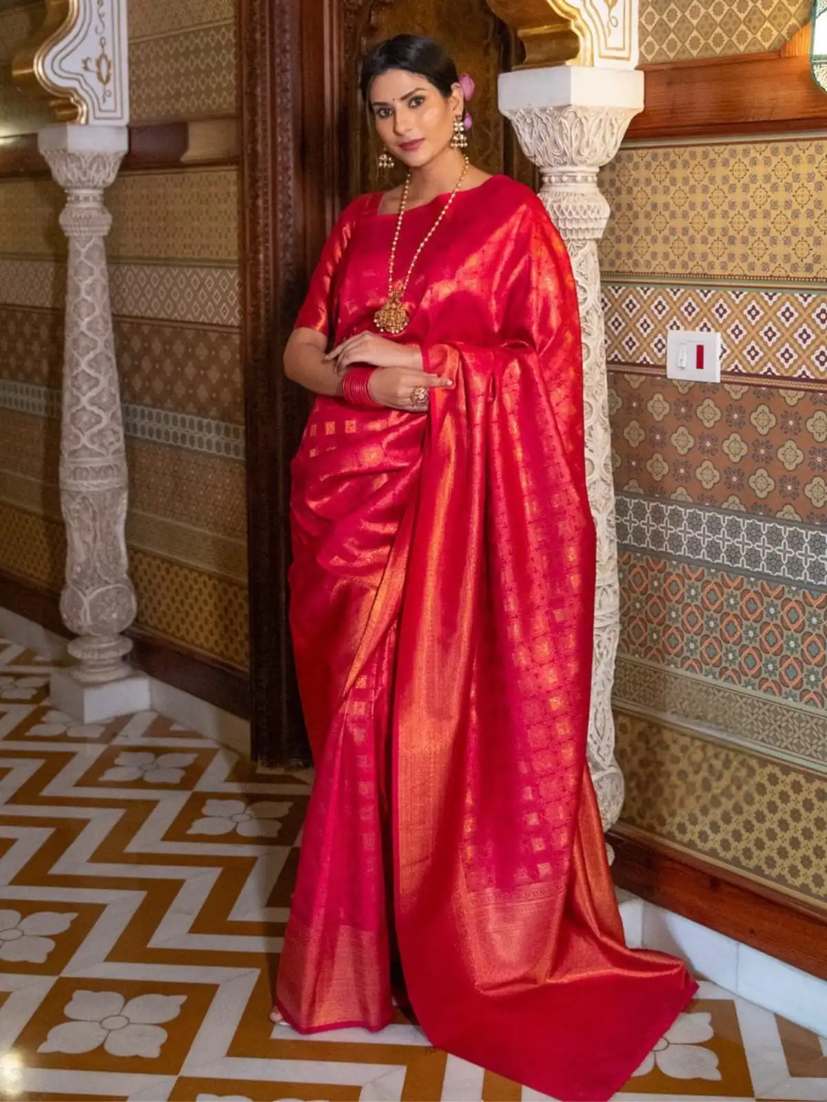 KPR 237 Red Soft Lichi Silk Cloth Saree Perfect for Wedding, Party, Family Gatherings, Sangeet, Ethnic Day – . Festive Deal ₹1299. Delivery 4-6 Workin | Bollywood Sarees, Creative Sarees, Designer Sarees, Embroidered Sarees, Ethnic Saree, Modern Digital sarees, Party Wear Sarees, Sarees