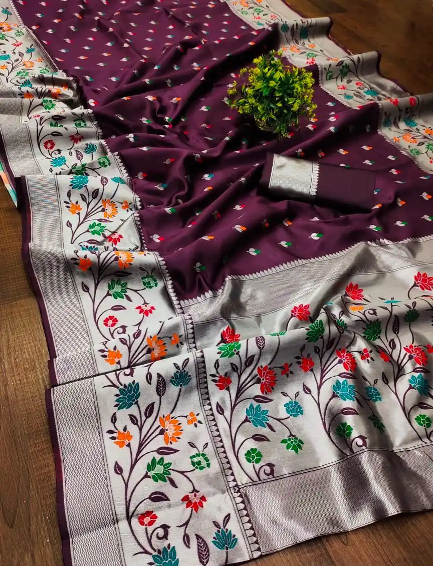 KPR 295 Wine Soft Lichi Silk Cloth Saree Perfect for Wedding, Party, Family Gatherings, Sangeet, Ethnic Day – . Festive Deal ₹1449. Delivery 4-6 Workin | Bollywood Sarees, Creative Sarees, Designer Sarees, Embroidered Sarees, Ethnic Saree, Modern Digital sarees, Party Wear Sarees, Sarees