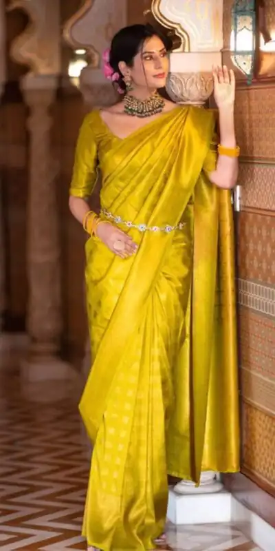 KPR 237 Yellow Soft Lichi Silk Cloth Saree Perfect for Wedding, Party, Family Gatherings, Sangeet, Ethnic Day – . Festive Deal ₹1299. Delivery 4-6 Workin | Bollywood Sarees, Creative Sarees, Designer Sarees, Embroidered Sarees, Ethnic Saree, Modern Digital sarees, Party Wear Sarees, Sarees