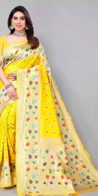 KPR 295 Yellow Soft Lichi Silk Cloth Saree Perfect for Wedding, Party, Family Gatherings, Sangeet, Ethnic Day – . Festive Deal ₹1449. Delivery 4-6 Workin | Bollywood Sarees, Creative Sarees, Designer Sarees, Embroidered Sarees, Ethnic Saree, Modern Digital sarees, Party Wear Sarees, Sarees