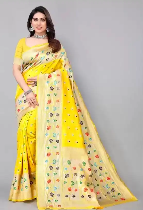 KPR 295 Yellow Soft Lichi Silk Cloth Saree Perfect for Wedding, Party, Family Gatherings, Sangeet, Ethnic Day – . Festive Deal ₹1449. Delivery 4-6 Workin | Bollywood Sarees, Creative Sarees, Designer Sarees, Embroidered Sarees, Ethnic Saree, Modern Digital sarees, Party Wear Sarees, Sarees