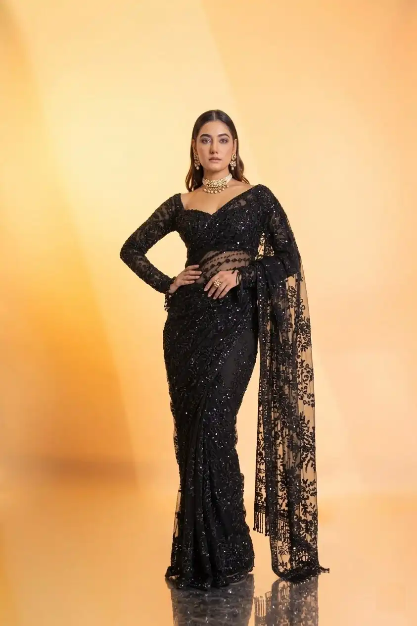 DF 3462 Black Color Butterfly Net Heavy 5mm Sequins Embroidery work Saree Casual, Wedding, Festive, Events . Expected Delivery  4-6 Working Days @1999/- only                                                                                | Bollywood Sarees, Creative Sarees, Designer Sarees, Embroidered Sarees, Ethnic Saree, Modern Digital sarees, Party Wear Sarees, Sarees
