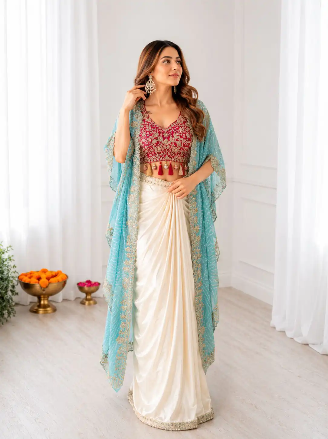 BB 48 Blue Crepe Silk Dhoti Suit Perfect for Wedding, Party, Festival Celebrations, Holi, Pooja – . Introductory Price ₹2099. Delivery 4-6 Working | Jump Suits, Straight Suits, Casual Suits, Creative suits, Designer Suits, Palazzo Suits, Party Wear Suits, Patiala Suits, Salwar suit