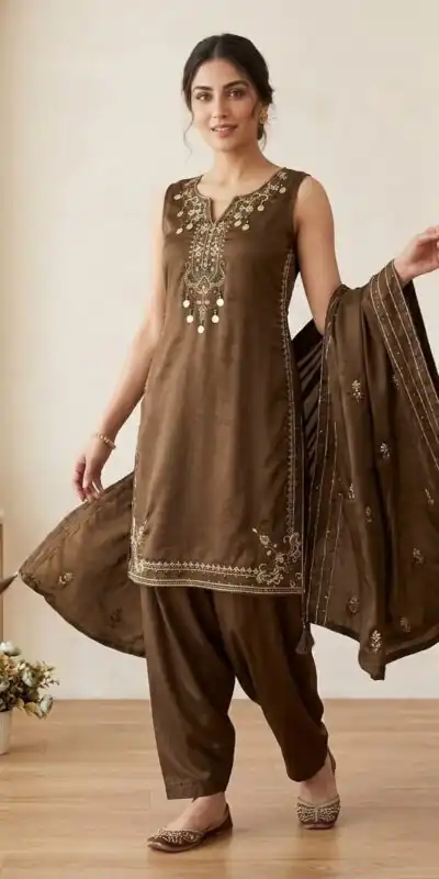 LG 2126 Brown Cos Moss Salwar Suit with Embroidery Work & Sequins Work. Affordable Price ₹2149. Delivery 4-6 Working Days. Shop now. | Jump Suits, Straight Suits, Casual Suits, Creative suits, Designer Suits, Palazzo Suits, Party Wear Suits, Patiala Suits, Salwar suit