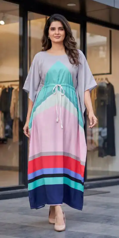 INLI Kaftan vol 7.0 Trendy Grey French Crape Prints Kaftan Kurti . Get it for ₹1399. Delivery 4-6 Working Days. Shop now. | Bollywood Kurti, Creative Kurtis, Designer Kurti, Kurti, Party Wear Kurti, Selfie Kurti