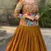 PC 579 Mustered Chinon silk Lehenga Choli with Sequins Work & Embroidery Work. Now at just ₹2749. Delivery 4-6 Working Days. Shop now. | Bollywood Lehenga, Creative Lehenga, Designer Lehenga, Embroidered Lehenga, Lehenga, Party Wear Lehenga