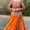 PC 579 Orange Chinon silk Lehenga Choli with Sequins Work & Embroidery Work. Now at just ₹2749. Delivery 4-6 Working Days. Shop now. | Bollywood Lehenga, Creative Lehenga, Designer Lehenga, Embroidered Lehenga, Lehenga, Party Wear Lehenga