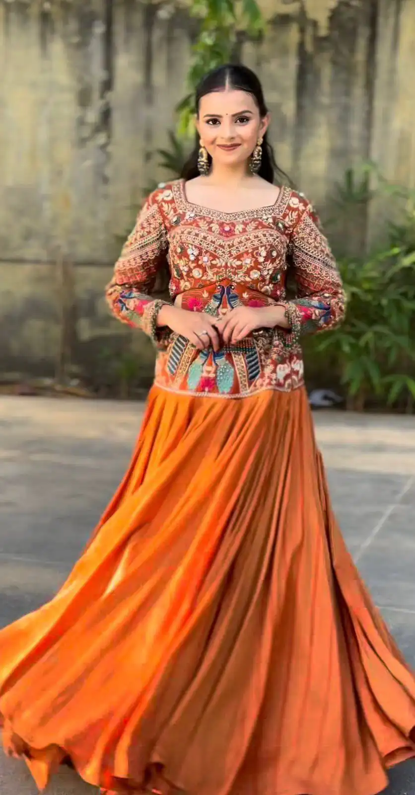 PC 579 Orange Chinon silk Lehenga Choli with Sequins Work & Embroidery Work. Now at just ₹2749. Delivery 4-6 Working Days. Shop now. | Bollywood Lehenga, Creative Lehenga, Designer Lehenga, Embroidered Lehenga, Lehenga, Party Wear Lehenga