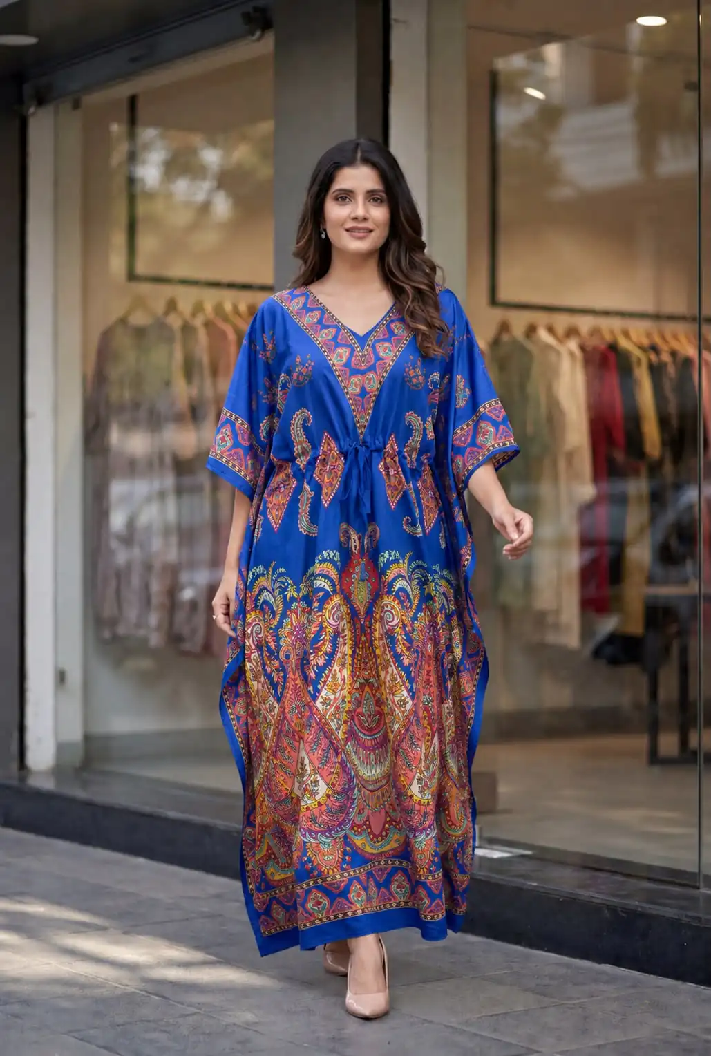 INLI Kaftan vol 7.0 Trendy Royal Blue French Crape Prints Kaftan Kurti . Get it for ₹1399. Delivery 4-6 Working Days. Shop now. | Bollywood Kurti, Creative Kurtis, Designer Kurti, Kurti, Party Wear Kurti, Selfie Kurti