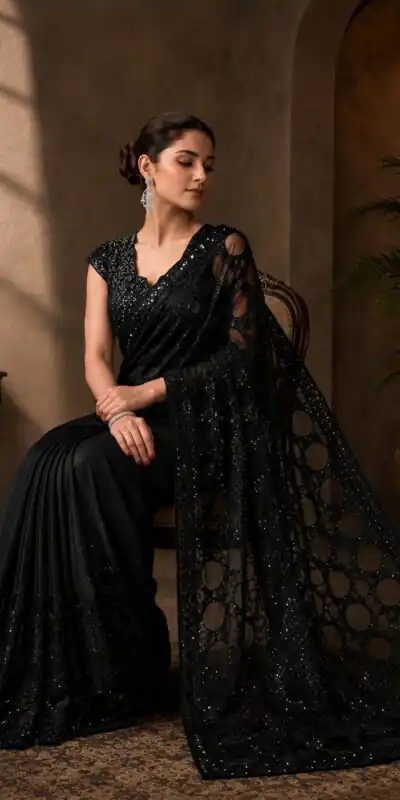 DF 3489 Black Butterfly Net Saree Sequence with Work & Zari Work. Introductory Price ₹1899. Delivery 4-6 Working Days. Shop now. | Bollywood Sarees, Creative Sarees, Designer Sarees, Embroidered Sarees, Ethnic Saree, Modern Digital sarees, Party Wear Sarees, Sarees