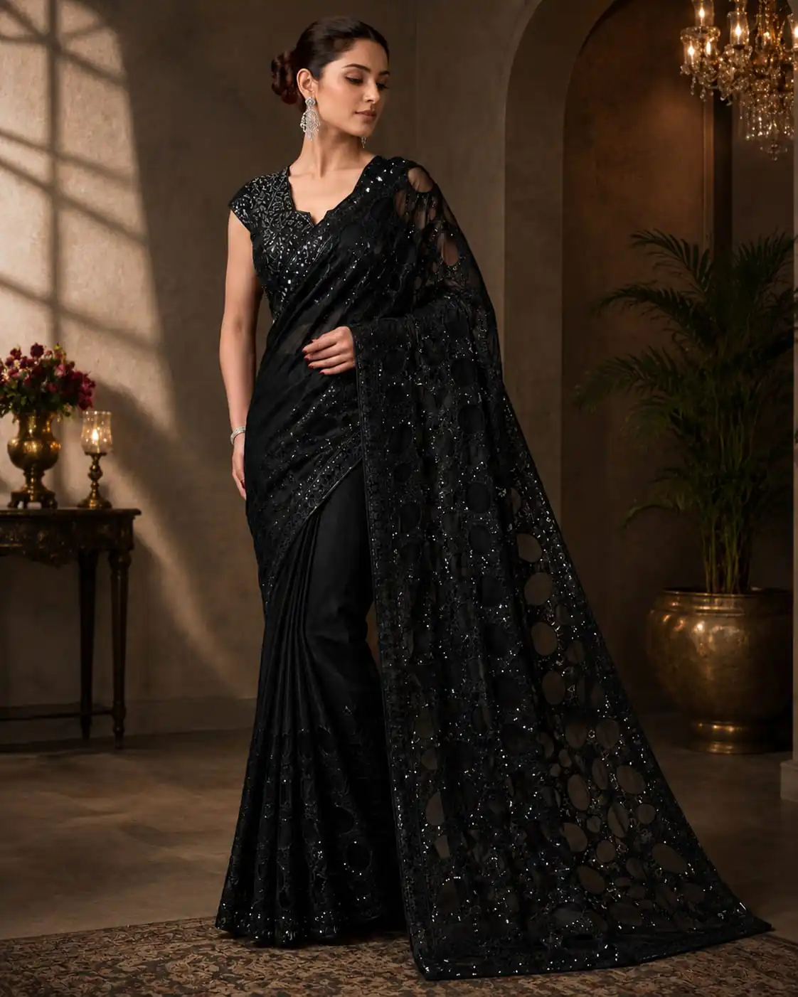 DF 3489 Black Butterfly Net Saree Sequence with Work & Zari Work. Introductory Price ₹1899. Delivery 4-6 Working Days. Shop now. | Bollywood Sarees, Creative Sarees, Designer Sarees, Embroidered Sarees, Ethnic Saree, Modern Digital sarees, Party Wear Sarees, Sarees