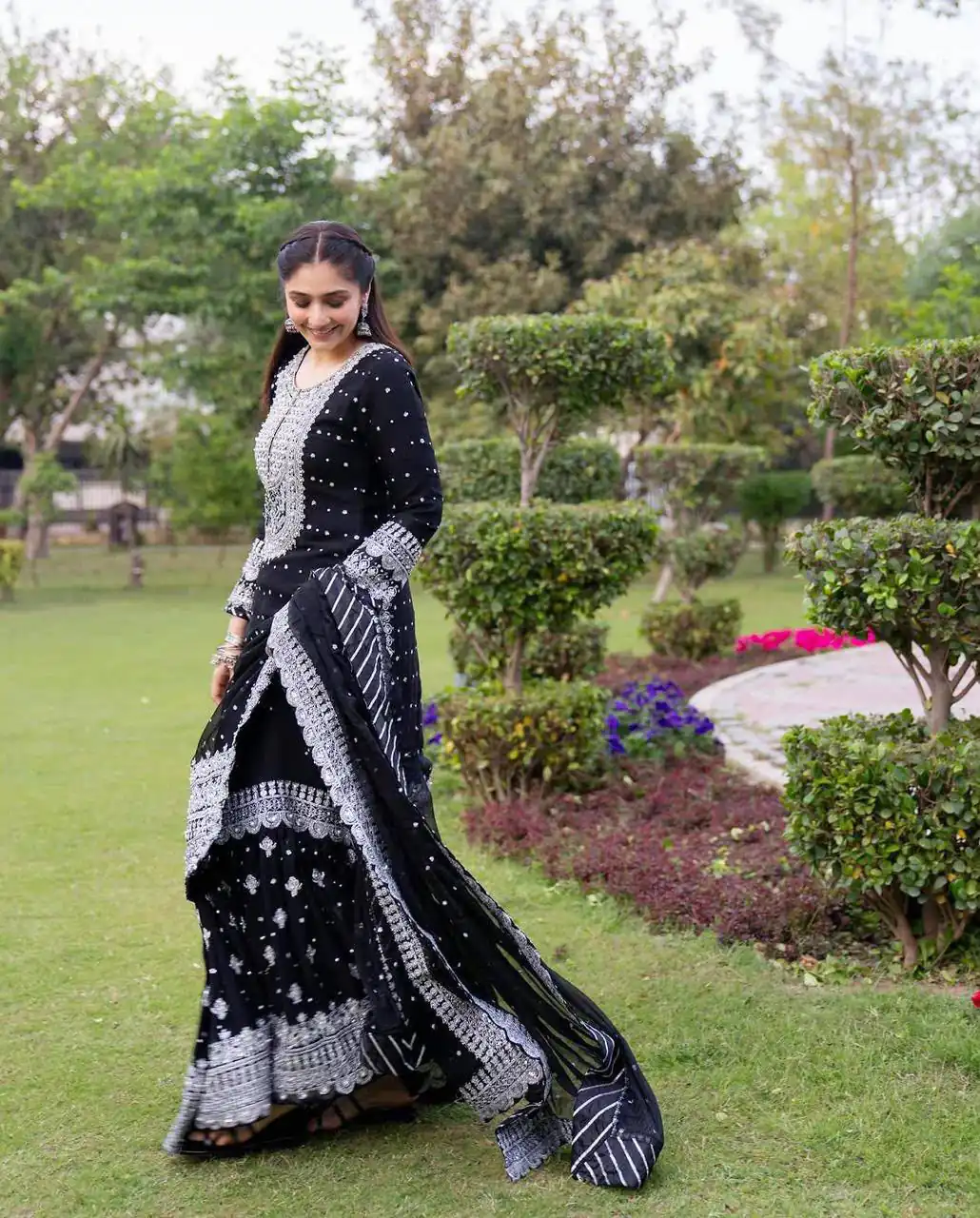 ZB 5064 Black Faux Georgette Salwar Suit with Embroidery Work. Available at ₹2049 only. Delivery 4-6 Working Days. Shop now. | Jump Suits, Straight Suits, Casual Suits, Creative suits, Designer Suits, Palazzo Suits, Party Wear Suits, Patiala Suits, Salwar suit