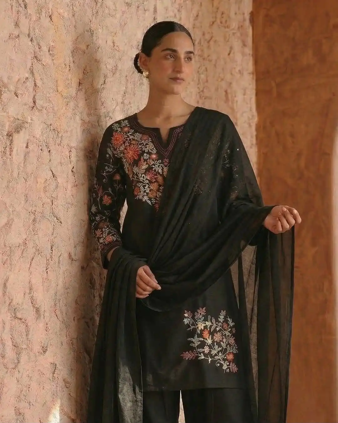 ND 5058 Black | Black Roman Silk Salwar Suit with Embroidery Work. Grab it for ₹2099. Delivery 4-6 Working Days. Shop now. | Jump Suits, Straight Suits, Casual Suits, Creative suits, Designer Suits, Palazzo Suits, Party Wear Suits, Patiala Suits, Salwar suit