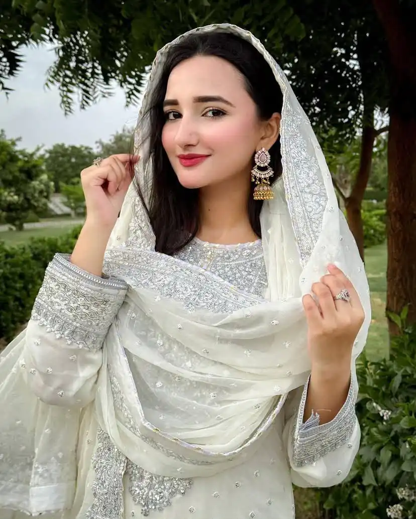 ZB 5064 White Faux Georgette Salwar Suit with Embroidery Work. Available at ₹2049 only. Delivery 4-6 Working Days. Shop now. | Jump Suits, Straight Suits, Casual Suits, Creative suits, Designer Suits, Palazzo Suits, Party Wear Suits, Patiala Suits, Salwar suit
