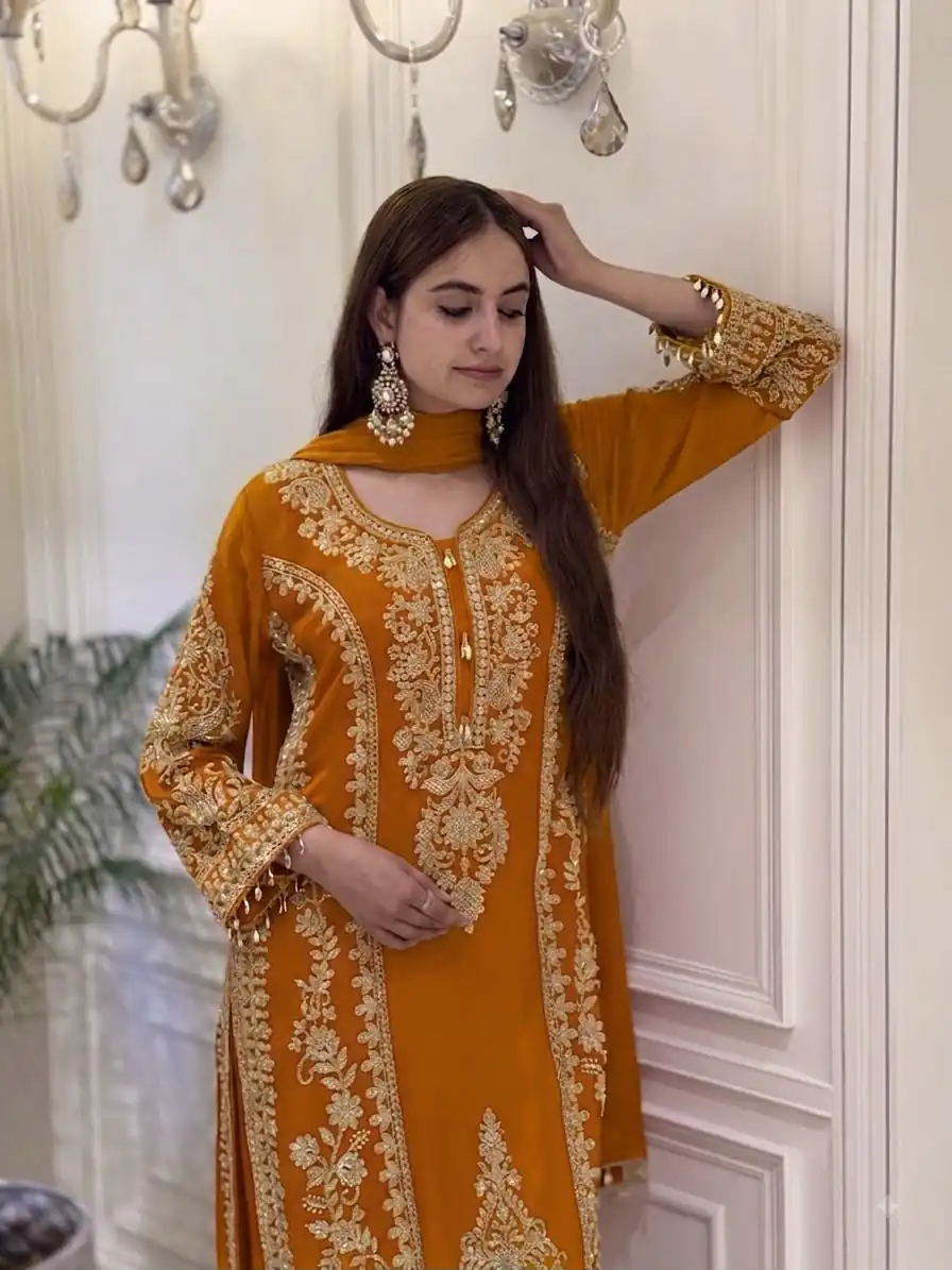 Classic Mastered Faux Georgette Embroider Work Salwar Suit - Image 5